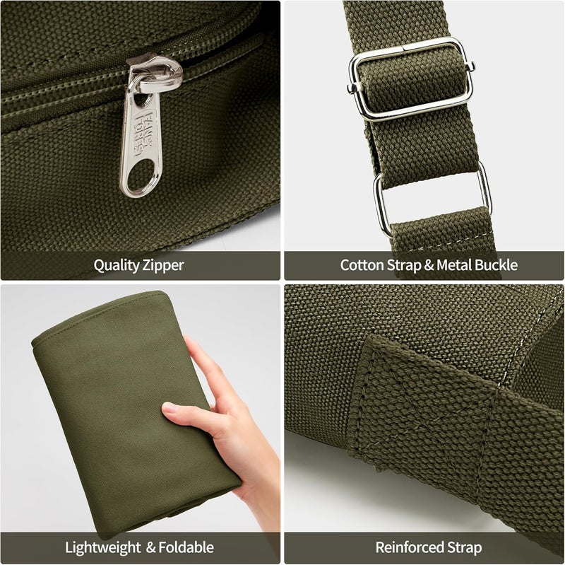 KALIDI FANCY FOREST KALIDI Canvas Tote Bag Large Hobo Crossbody Shoulder Handbag Zipper Messenger Bag for Women or Men Casual College Work - Image 4